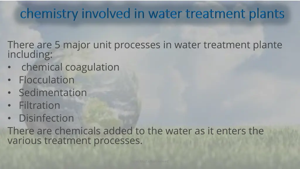 there are 5 major unit processes in water