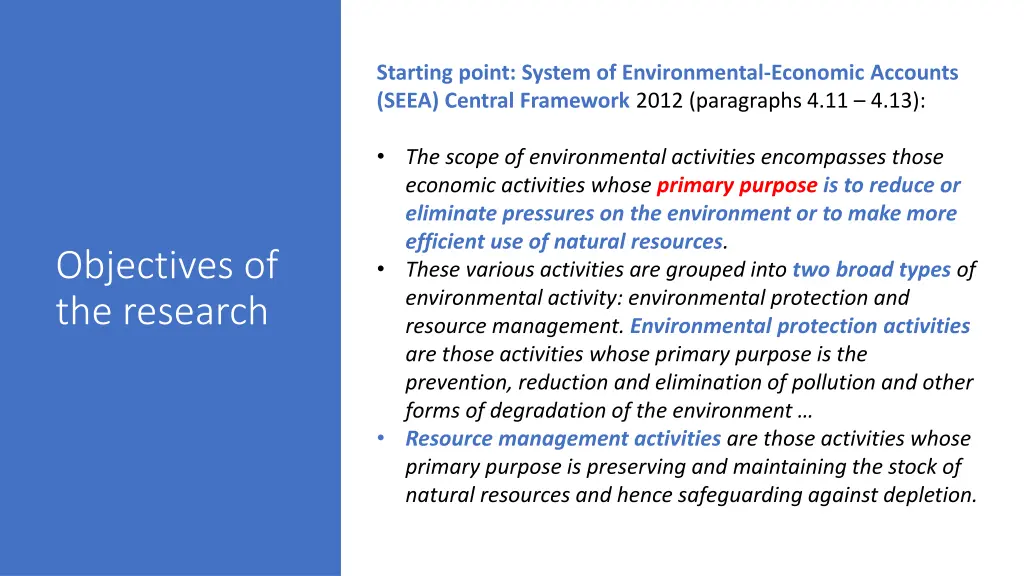 starting point system of environmental economic