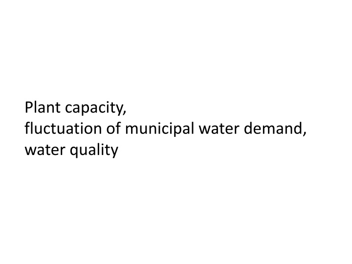 plant capacity fluctuation of municipal water