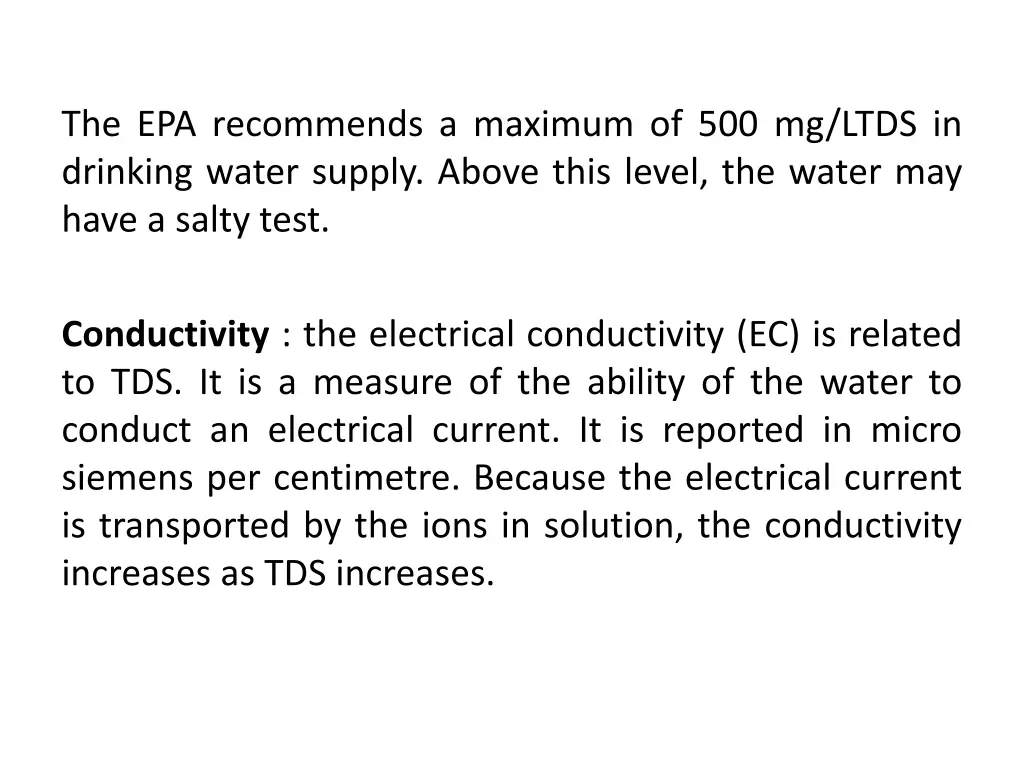 the epa recommends a maximum of 500 mg ltds