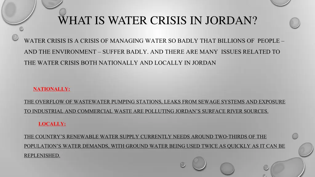what is water crisis in jordan