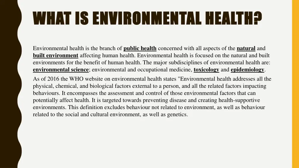 what is environmental health what