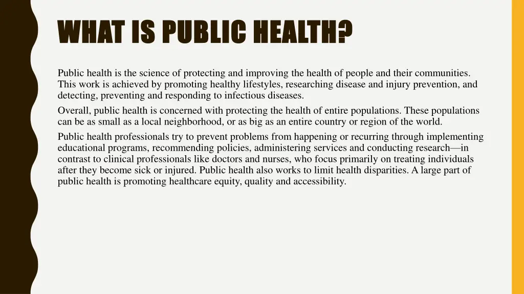 what is public health what is public health
