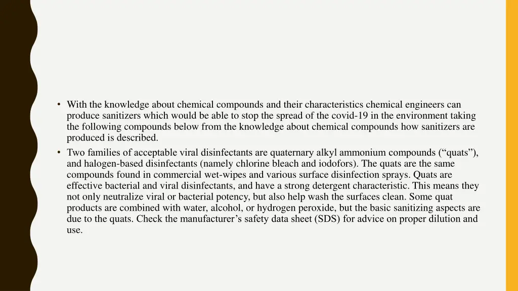 with the knowledge about chemical compounds