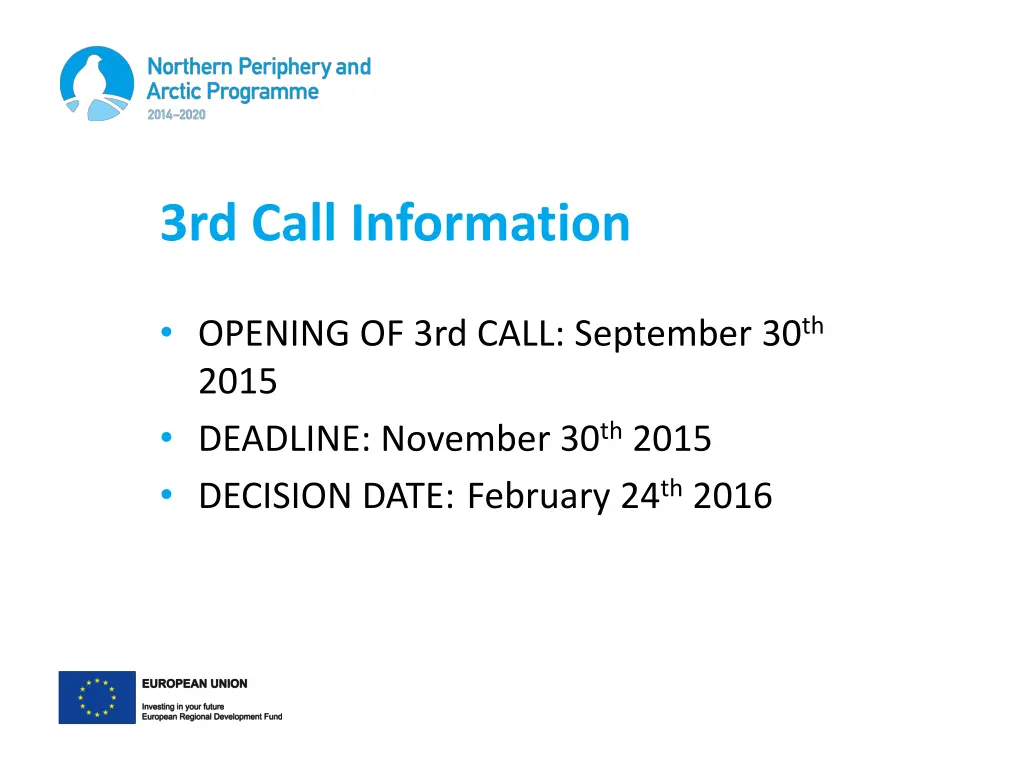 3rd call information 3