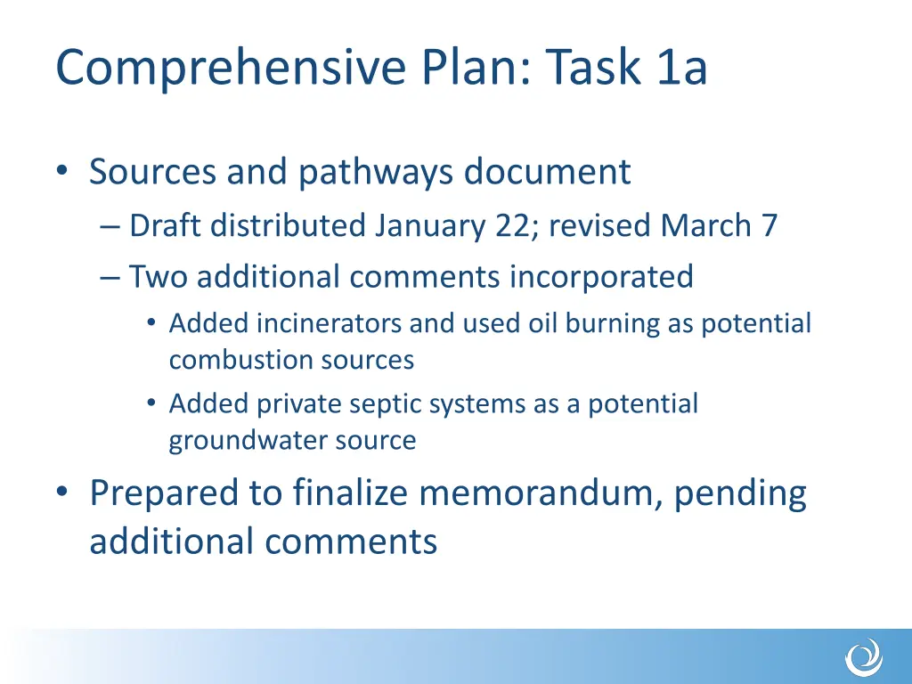 comprehensive plan task 1a