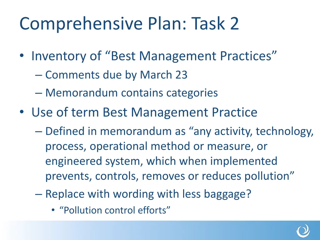 comprehensive plan task 2
