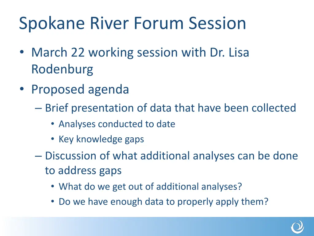 spokane river forum session