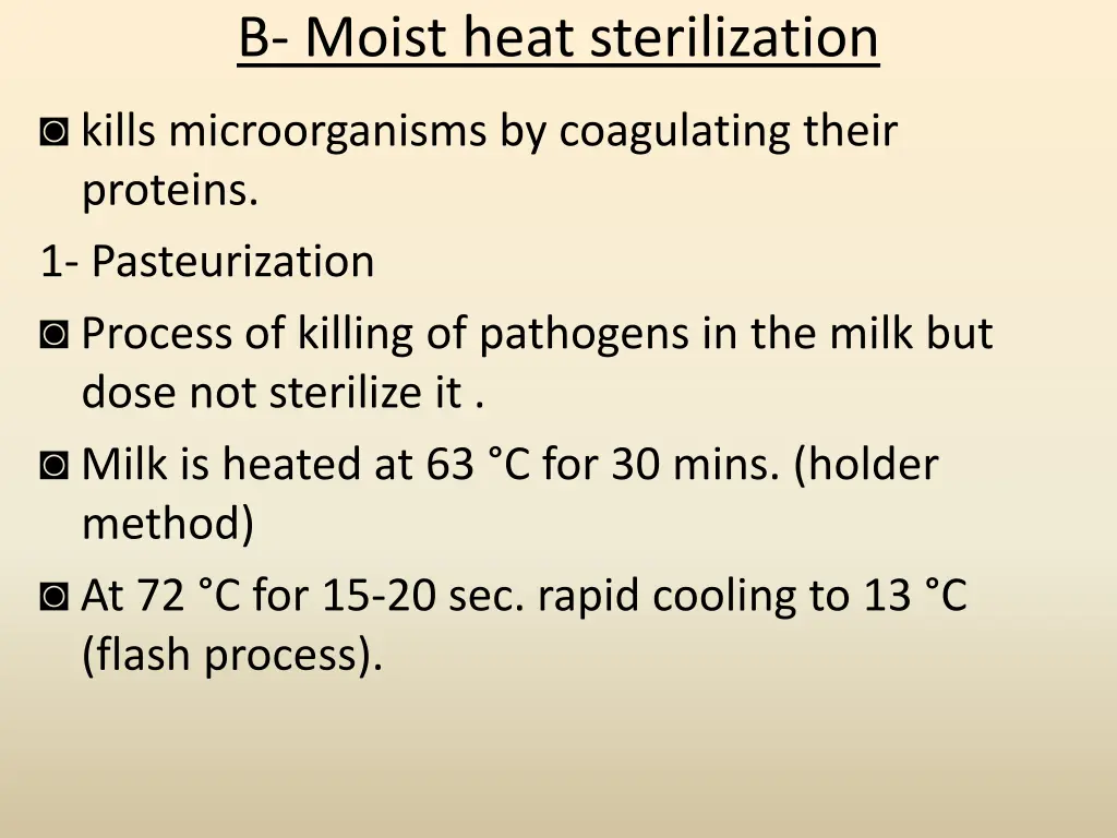 b moist heat sterilization