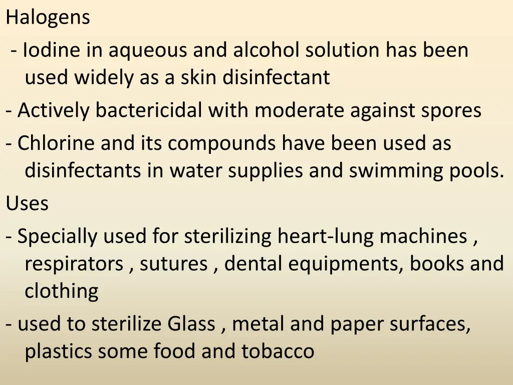 halogens iodine in aqueous and alcohol solution