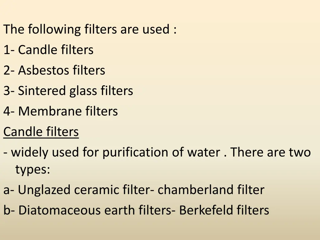 the following filters are used 1 candle filters
