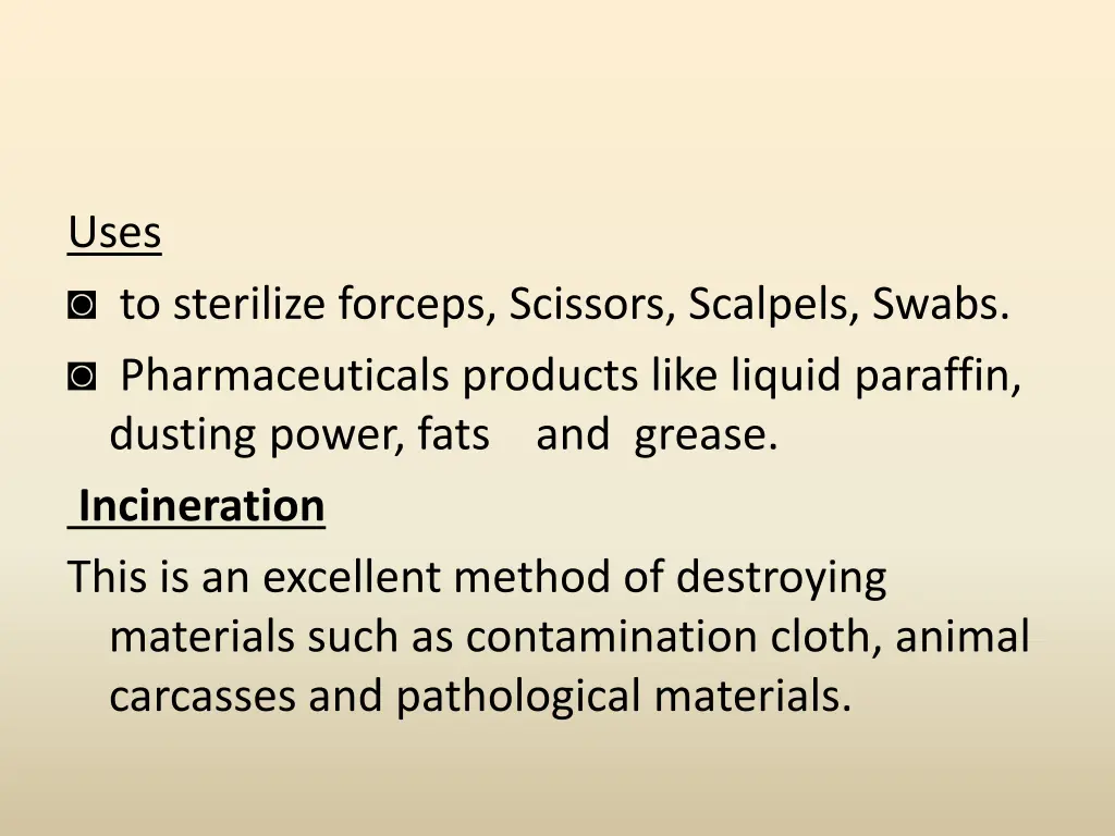 uses to sterilize forceps scissors scalpels swabs
