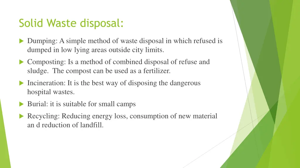 solid waste disposal