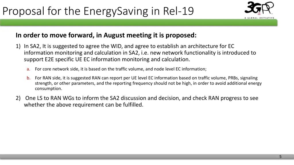 proposal for the energysaving in rel 19