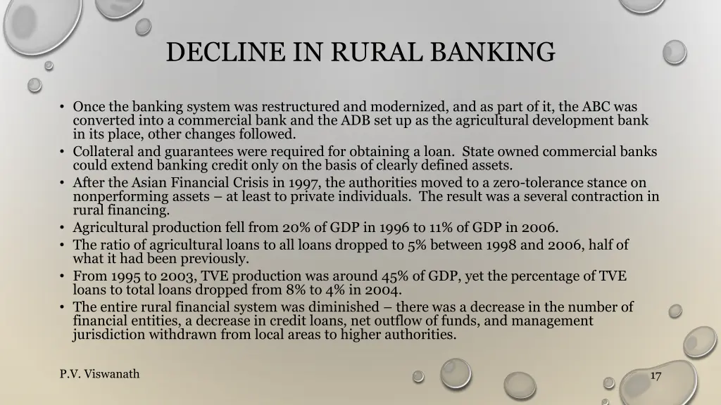 decline in rural banking