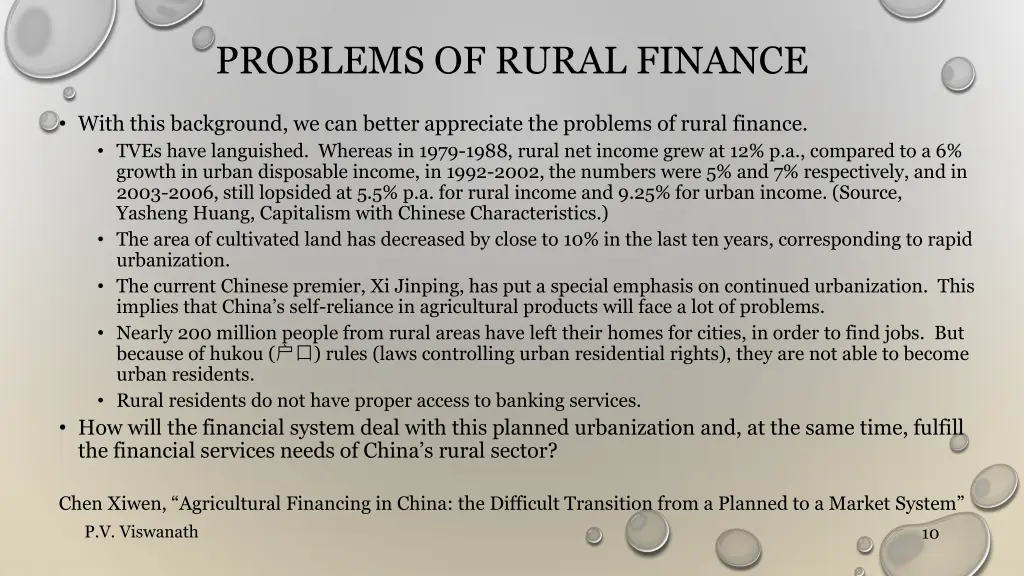 problems of rural finance