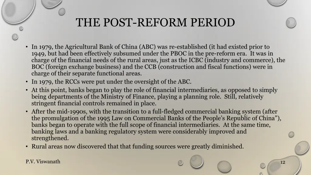 the post reform period