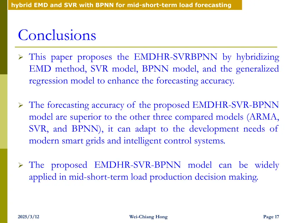 hybrid emd and svr with bpnn for mid short term 15