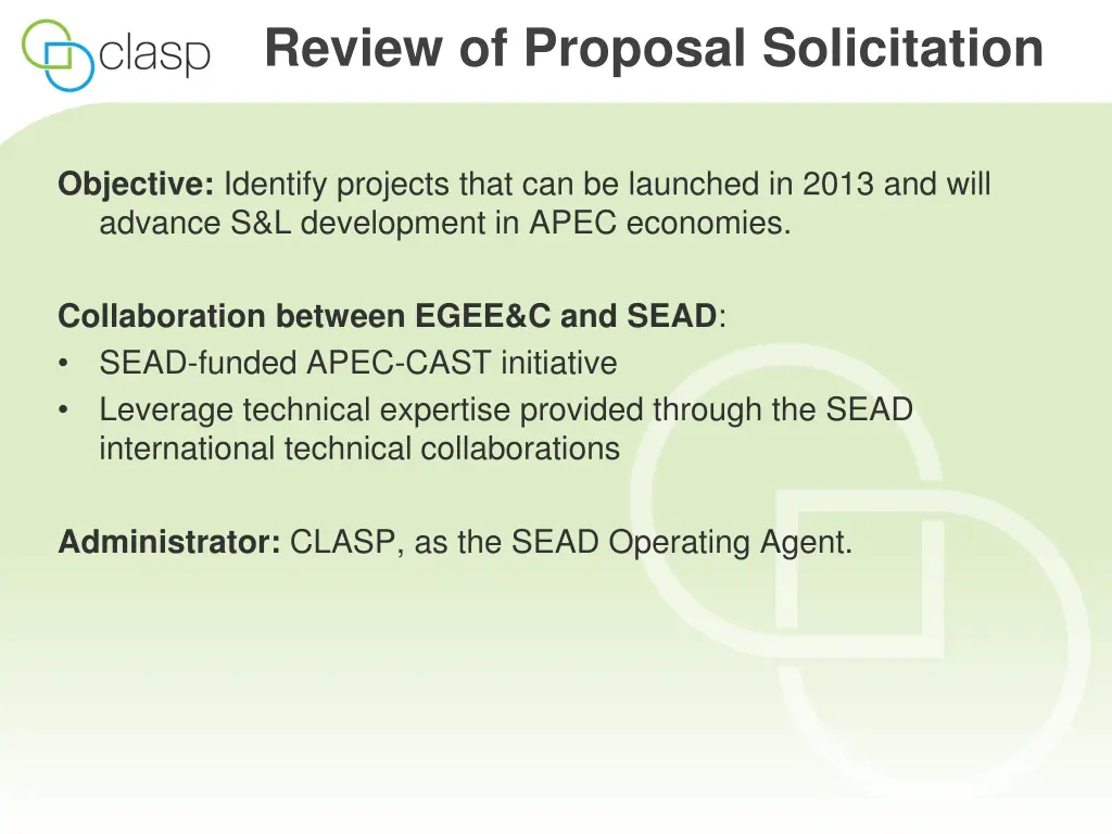 review of proposal solicitation
