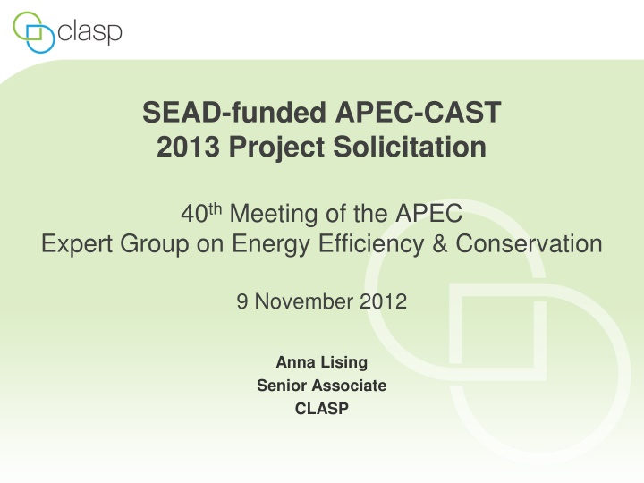 sead funded apec cast 2013 project solicitation