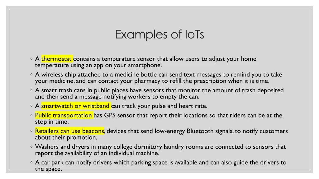 examples of iots