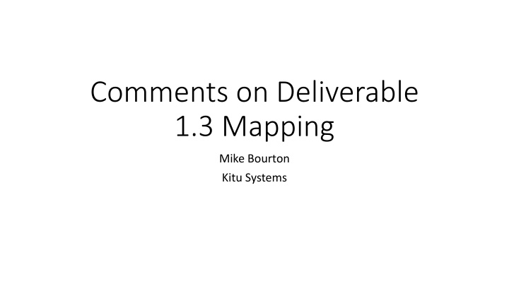 comments on deliverable 1 3 mapping