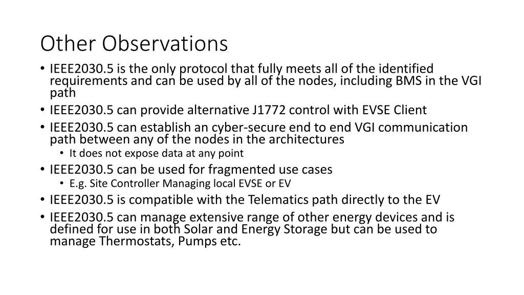 other observations ieee2030 5 is the only