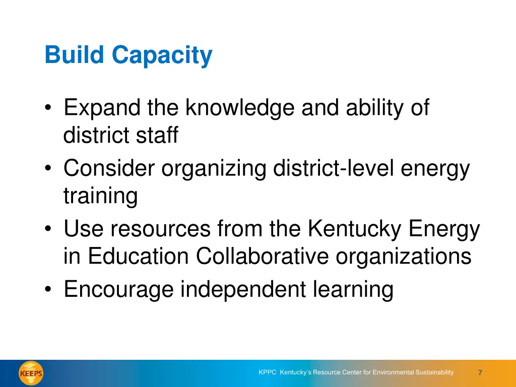 build capacity