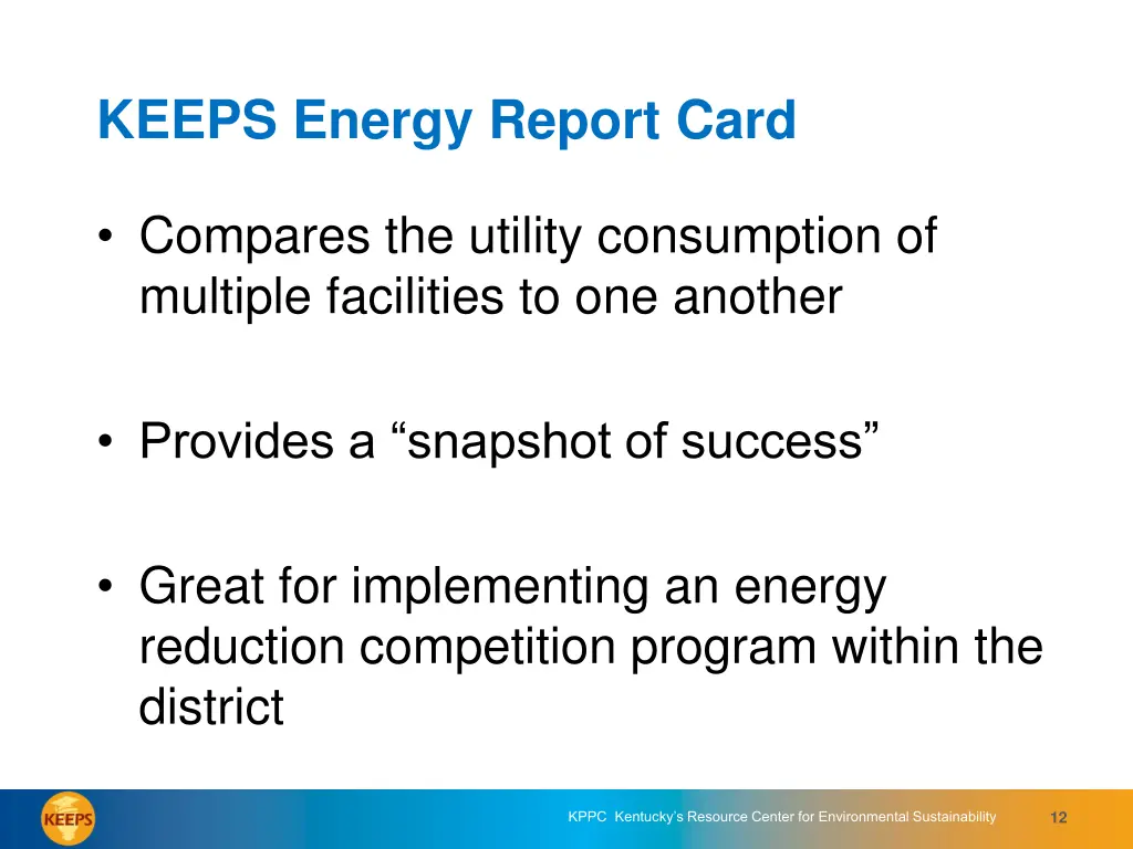 keeps energy report card