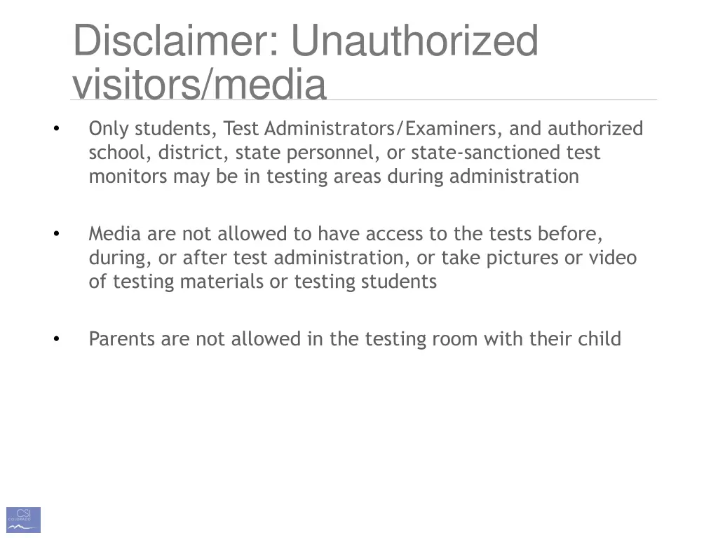 disclaimer unauthorized visitors media only