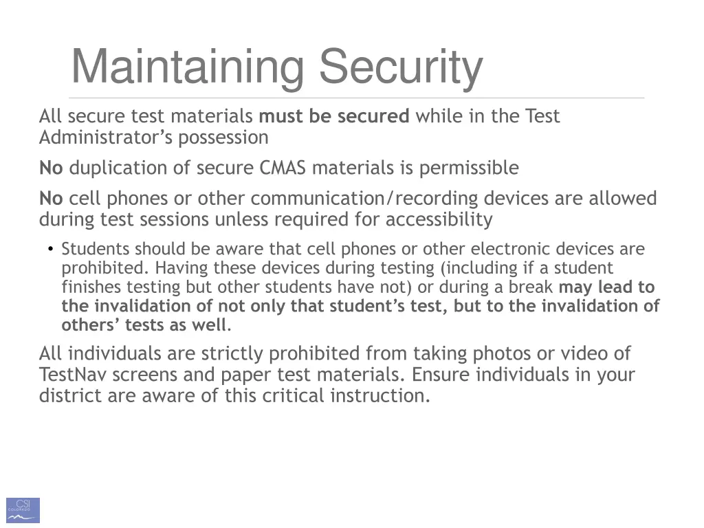 maintaining security