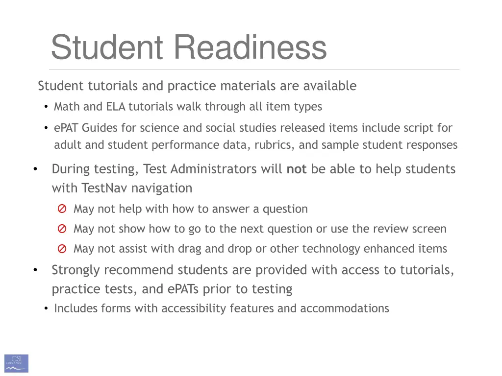 student readiness