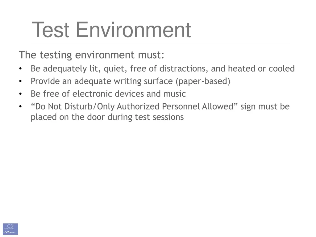 test environment