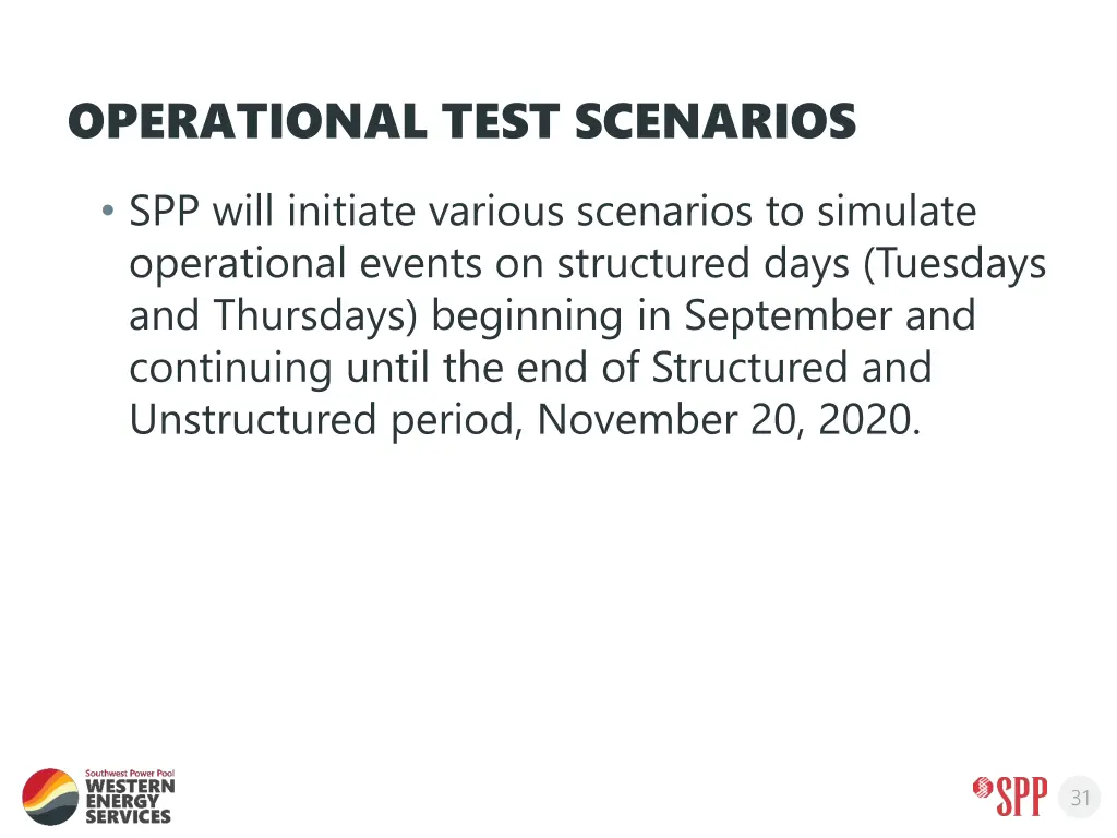 operational test scenarios