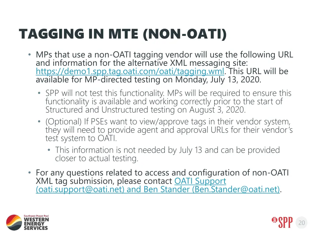 tagging in mte non oati