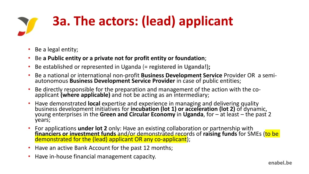 3a the actors lead applicant