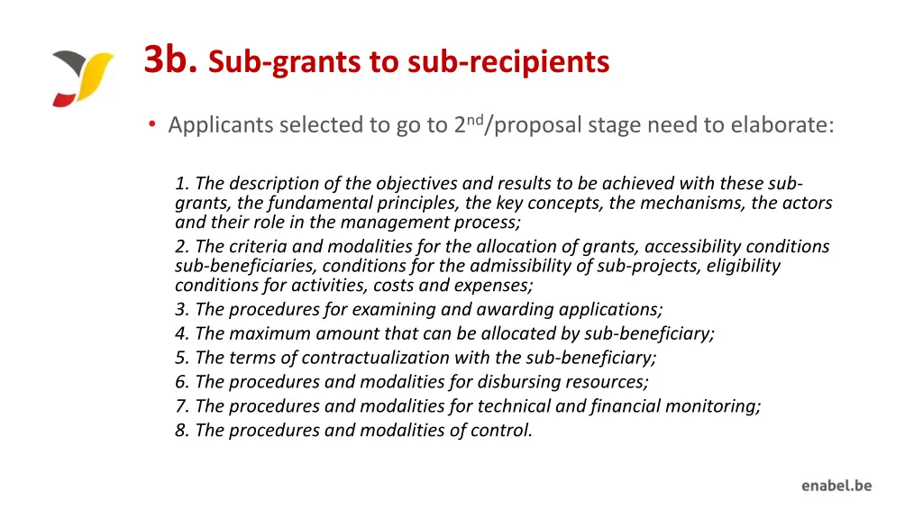3b sub grants to sub recipients