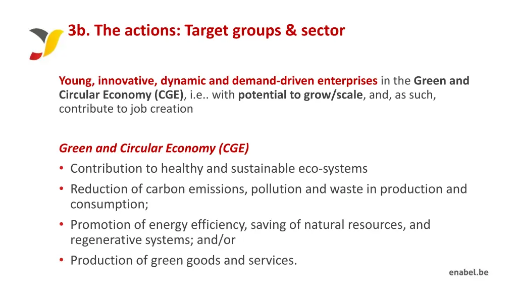 3b the actions target groups sector