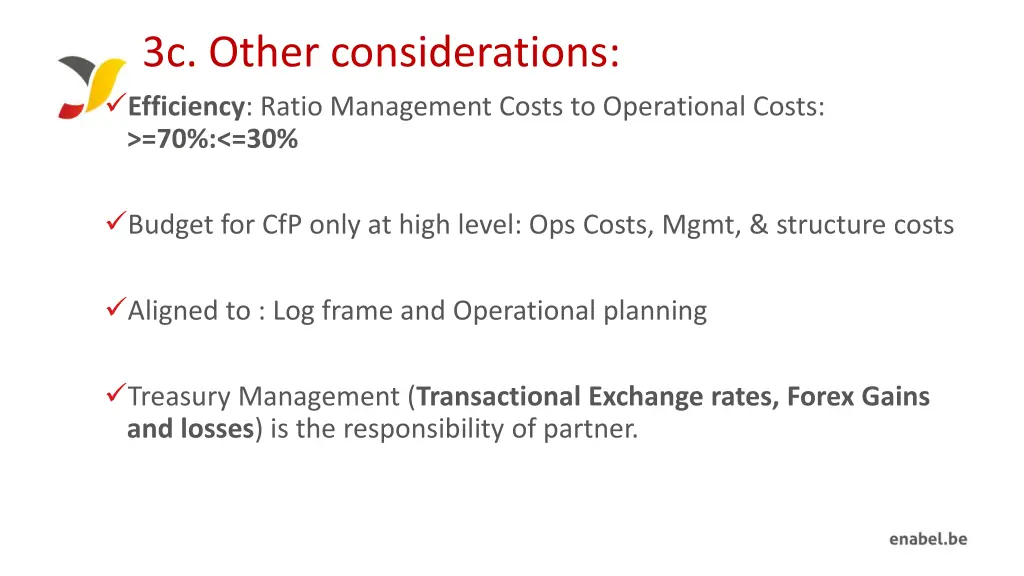 3c other considerations efficiency ratio