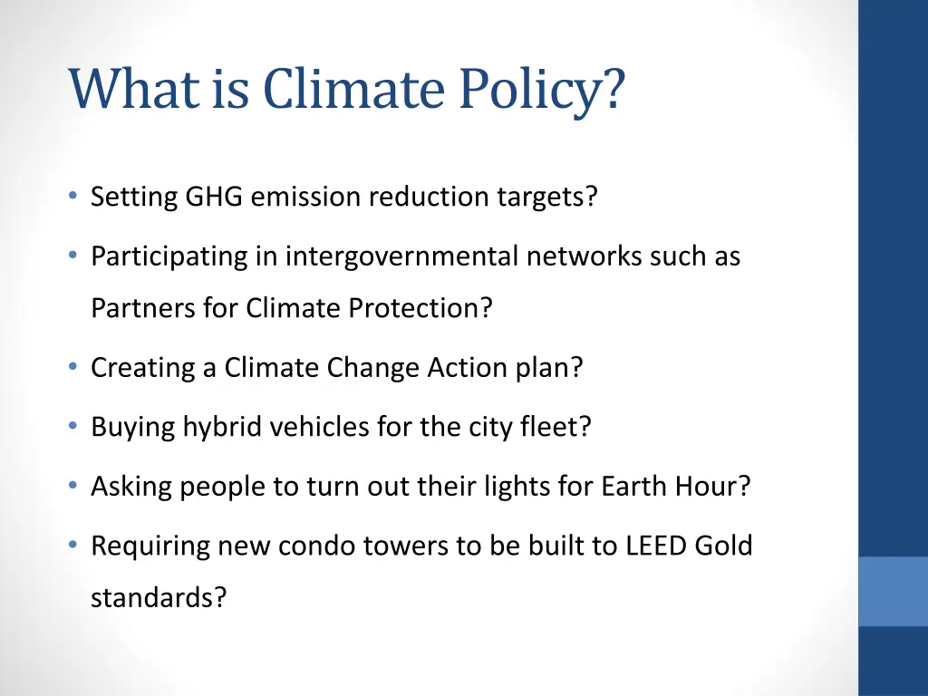 what is climate policy