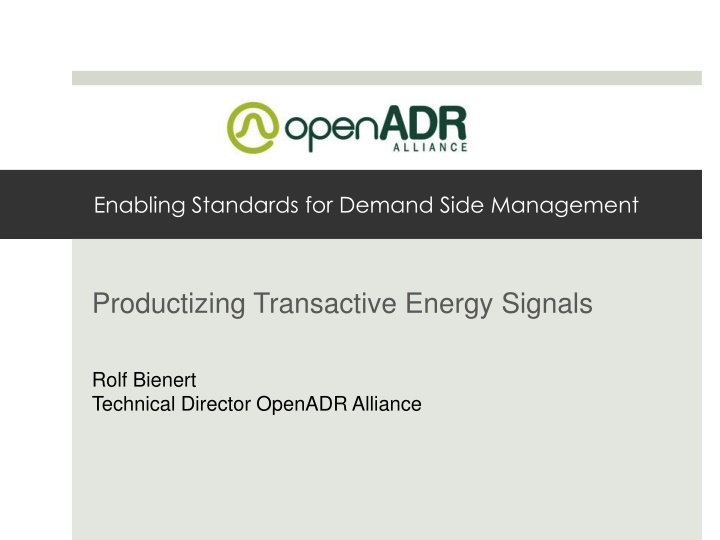 enabling standards for demand side management