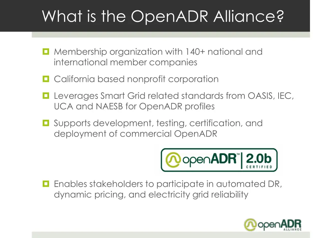 what is the openadr alliance