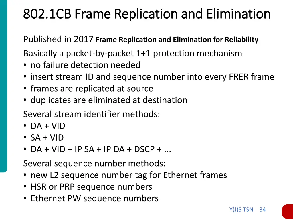 802 1cb 802 1cb frame replication and elimination
