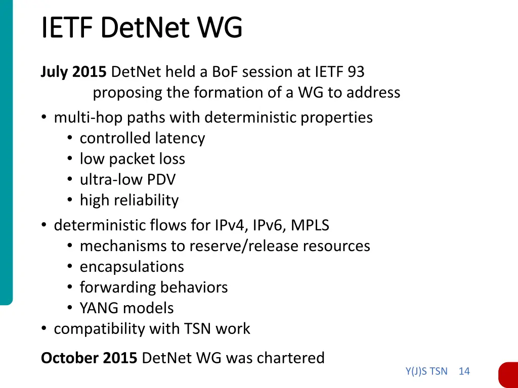 ietf ietf detnet detnet wg