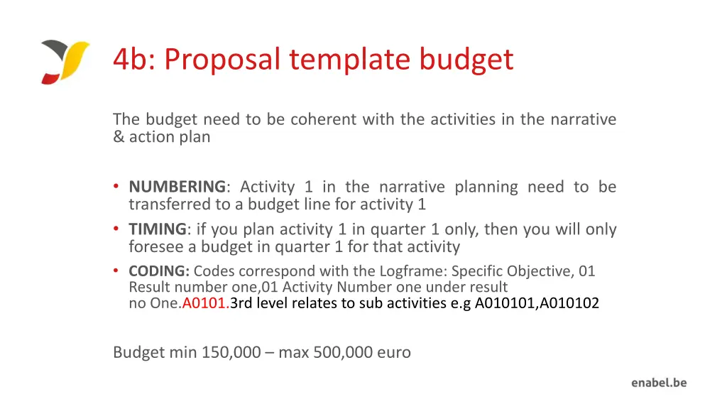 4b proposal template budget