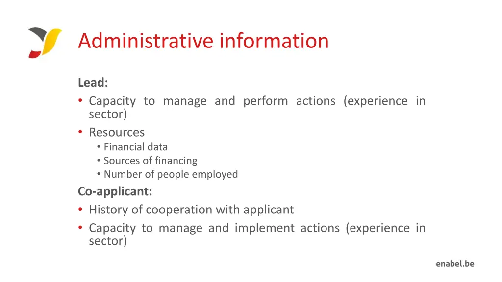 administrative information