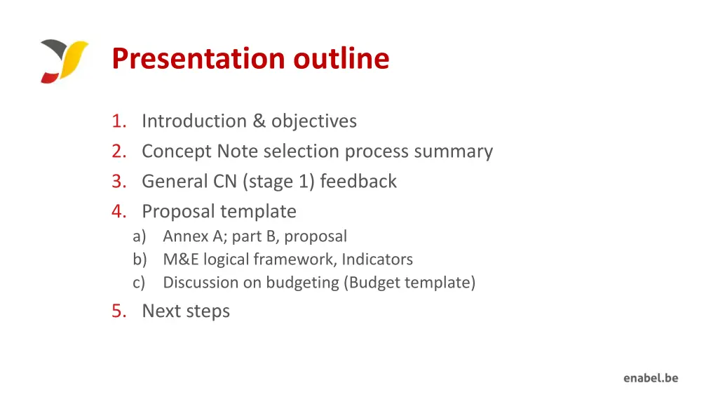 presentation outline