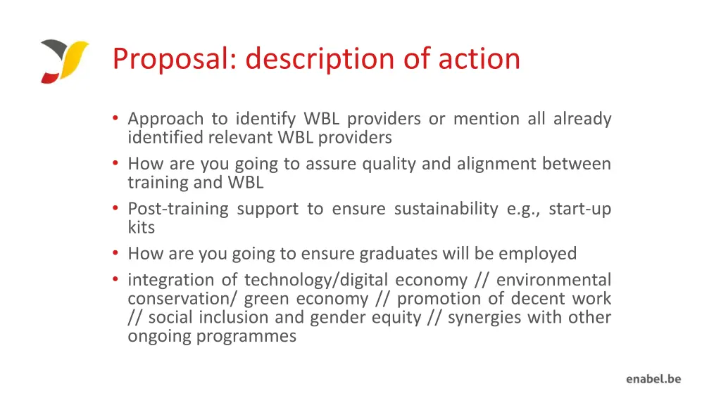 proposal description of action 1