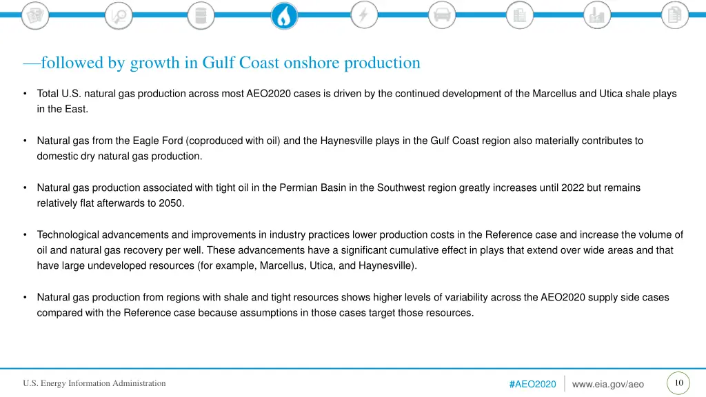 followed by growth in gulf coast onshore