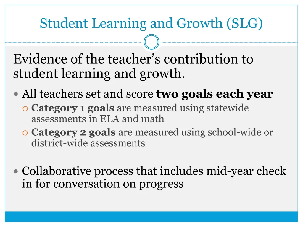 student learning and growth slg